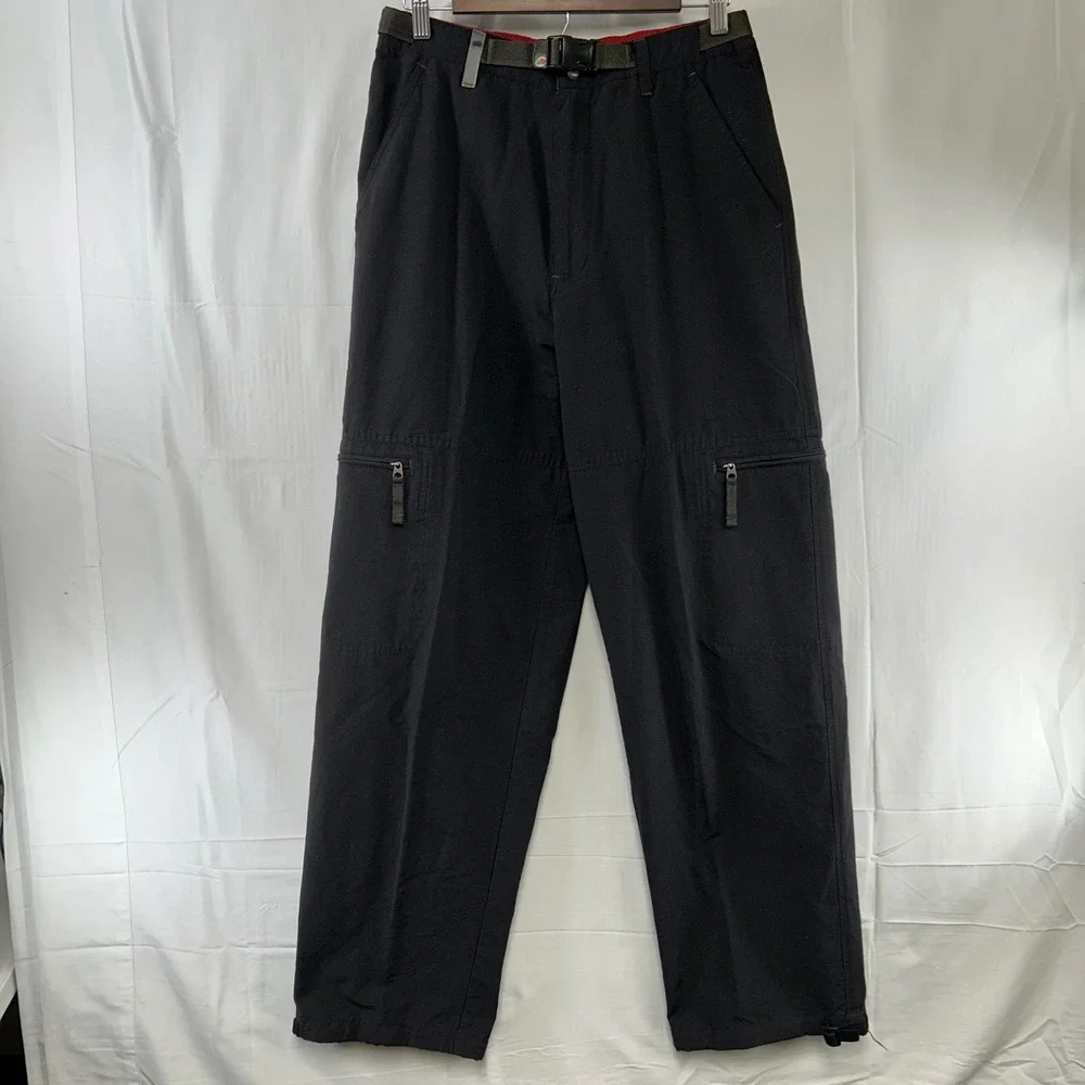 Mountain Dew Cargo Pants Mens 30x32 Black Gorpcore Utility Belted MD10042 Y2K